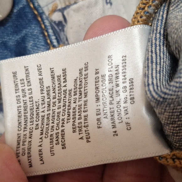 Anthrologie PILCRO Slim Straight Mid Wash Mid Rise Frayed Hem Jeans Size 26 - Picture 7 of 7